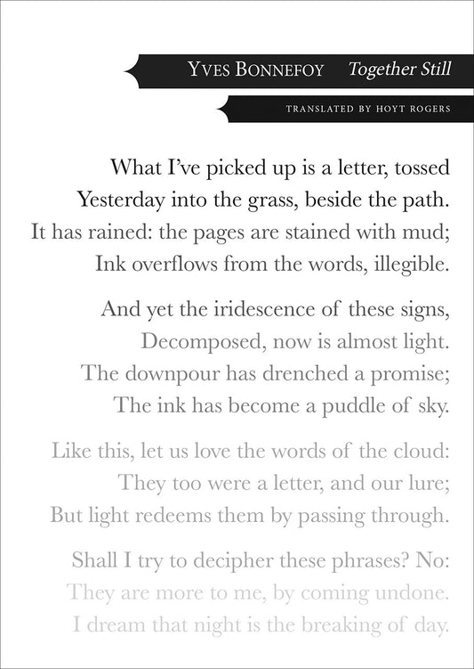 Together Still by Yves Bonnefoy | Seagull Books